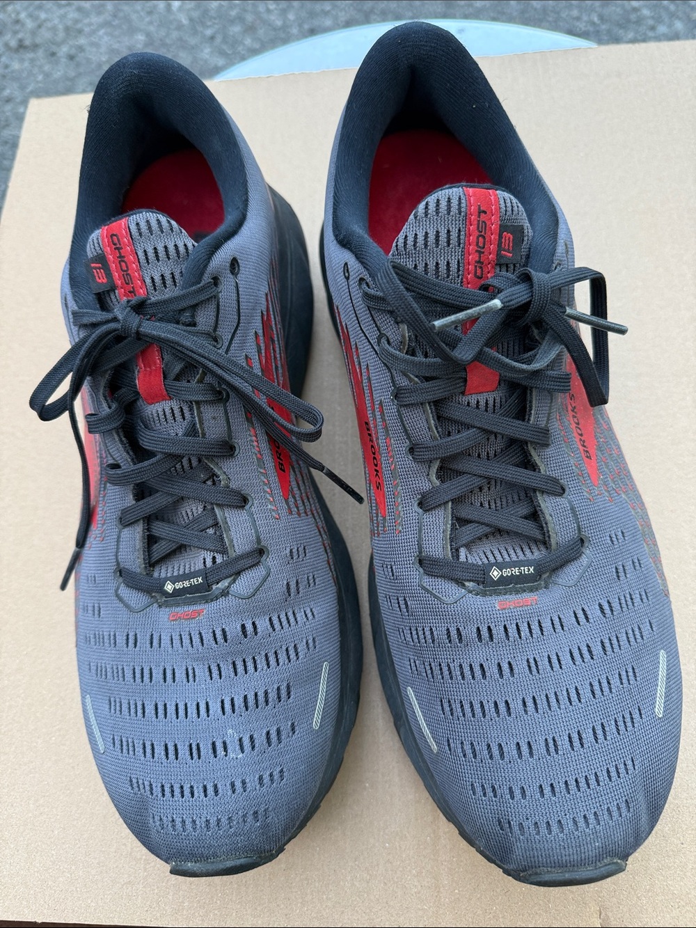 Brooks Grey and Red Running Shoes - Ghost Series